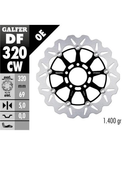 disco freno moto galfer flotante wave completo 320