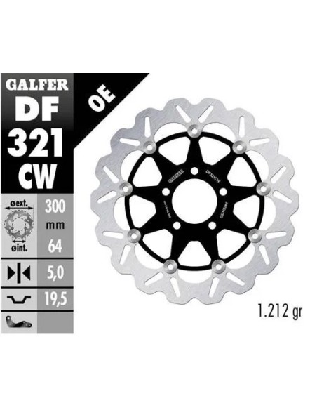 disco freno moto galfer flotante wave completo 300