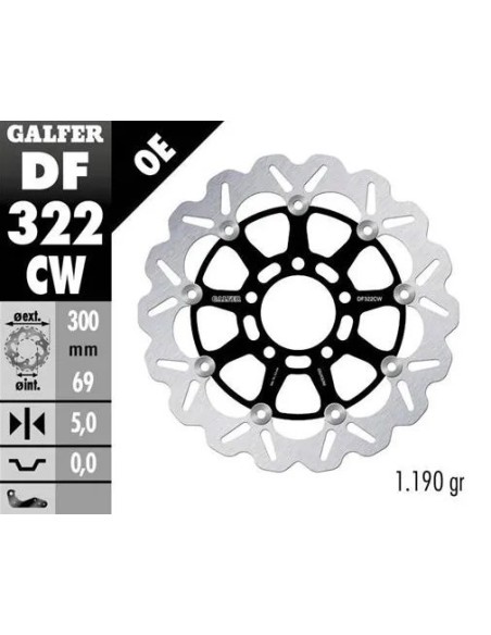 disco freno moto galfer flotante wave completo 300