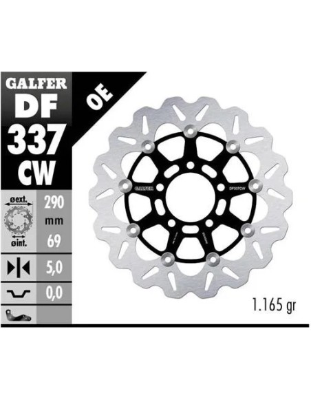 disco freno moto galfer flotante wave completo 290