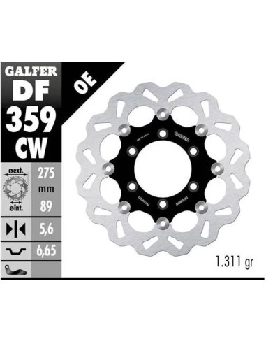 disco freno moto galfer wave flotante completo df3