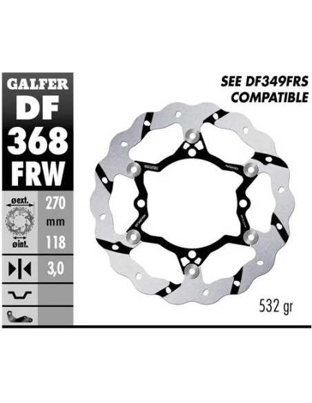 disco freno moto galfer wave flotante delantero df