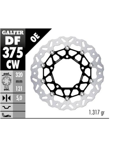 disco freno moto galfer wave flotante completo df3