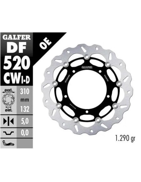disco freno moto galfer wave flotante completo der