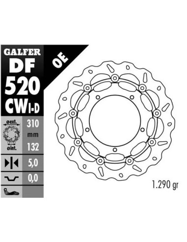 disco freno moto galfer wave flotante completo izq