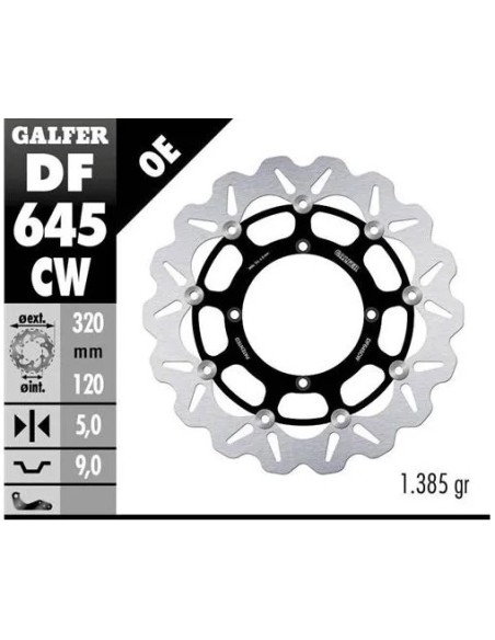 disco freno moto galfer wave flotante completo df6