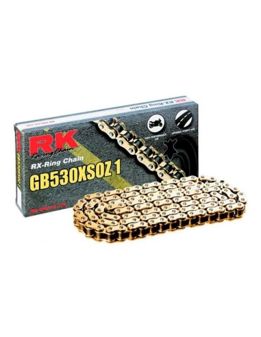 cadena para moto rk 530 xs0z1 x ring oro 114 pasos gb530xso114