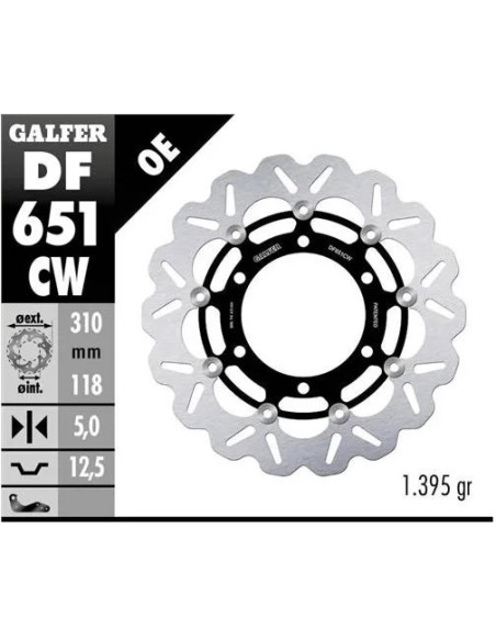 disco freno moto galfer wave flotante completo df6