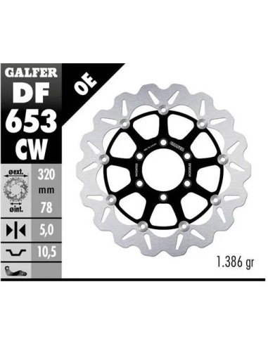 disco freno moto galfer wave flotante completo df6