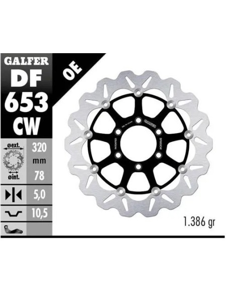 disco freno moto galfer wave flotante completo df6