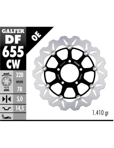 disco freno moto galfer wave flotante completo df6