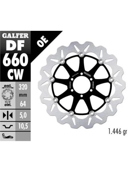 disco freno moto galfer wave flotante completo df6