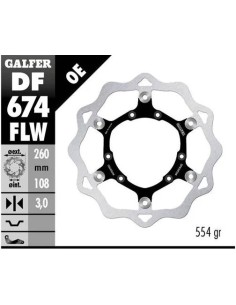 disco freno moto galfer wave flotante 260x3mm df67