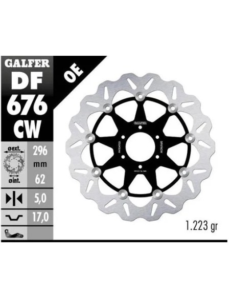 disco freno moto galfer wave flotante completo df6