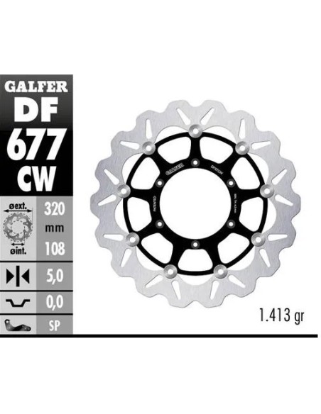 disco freno moto galfer wave flotante completo df6