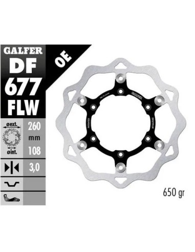 disco freno moto galfer wave flotante 260x3mm df67