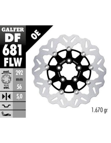 disco freno moto galfer wave flotante 292x5mm df68
