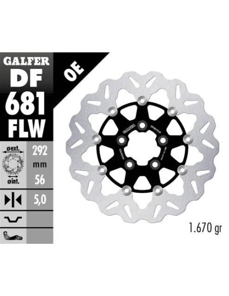 disco freno moto galfer wave flotante 292x5mm df68