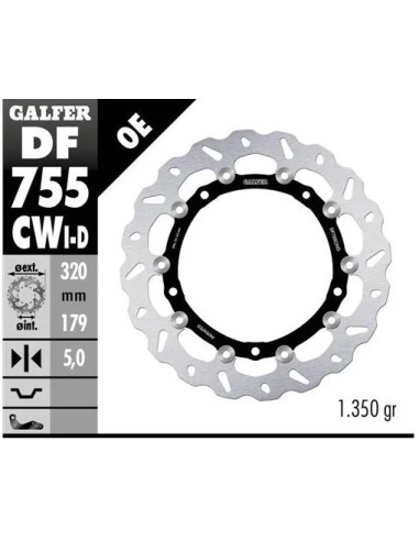 disco freno moto galfer wave flotante completo der