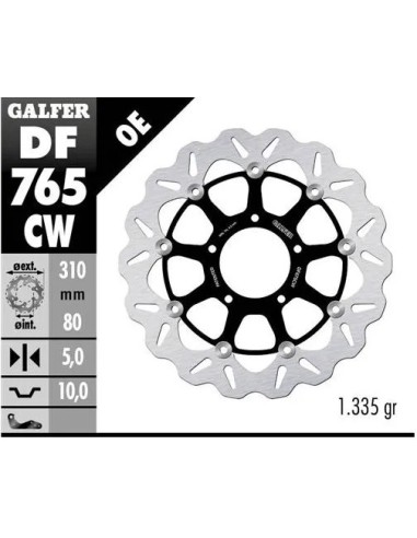 disco freno moto galfer wave flotante completo df7