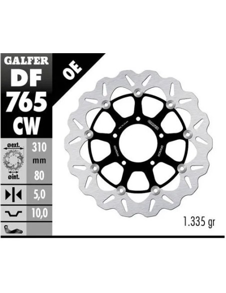 disco freno moto galfer wave flotante completo df7