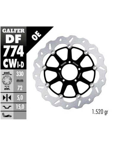 disco freno moto galfer wave flotante completo izq
