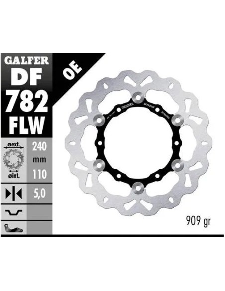 disco freno moto galfer wave flotante 240x5mm df78