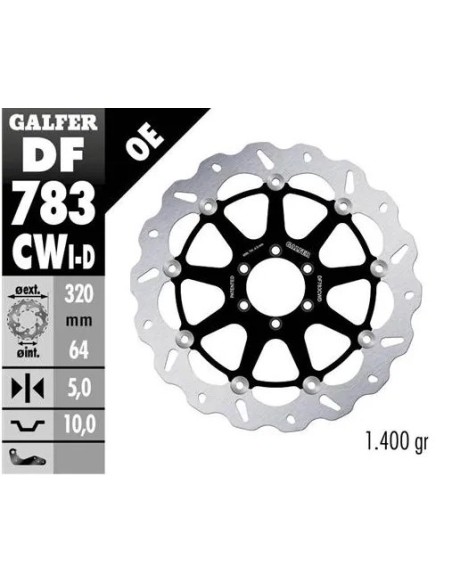 disco freno moto galfer wave flotante completo der