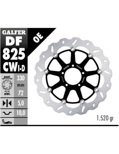 disco freno moto galfer wave flotante completo izq