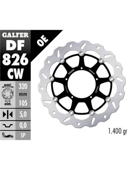 disco freno moto galfer wave flotante completo df8