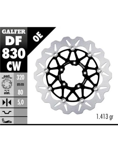 disco freno moto galfer wave flotante completo df8