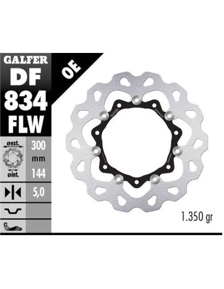 disco freno moto galfer wave flotante 300x5mm df83