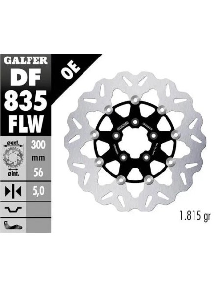 disco freno moto galfer wave flotante 300x5mm df83