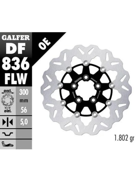 disco freno moto galfer wave flotante 300x5mm df83