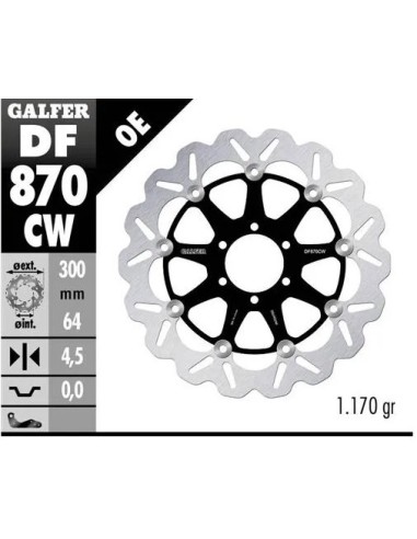 disco freno moto galfer wave flotante completo df8