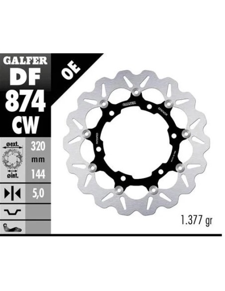 disco freno moto galfer wave flotante completo df8