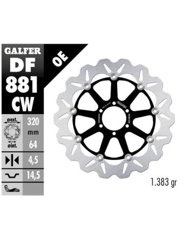 disco freno moto galfer wave flotante completo df8
