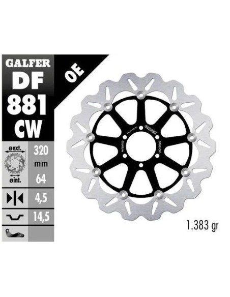 disco freno moto galfer wave flotante completo df8