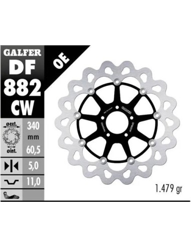 disco freno moto galfer wave flotante completo df8