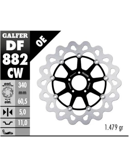 disco freno moto galfer wave flotante completo df8