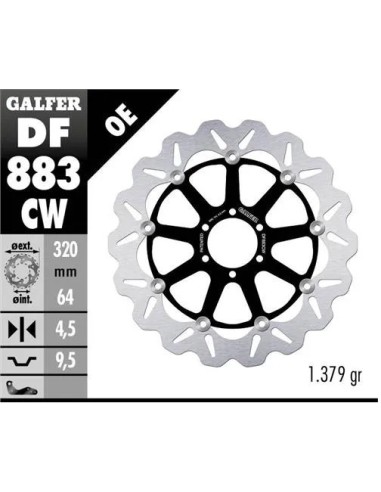 disco freno moto galfer wave flotante completo df8