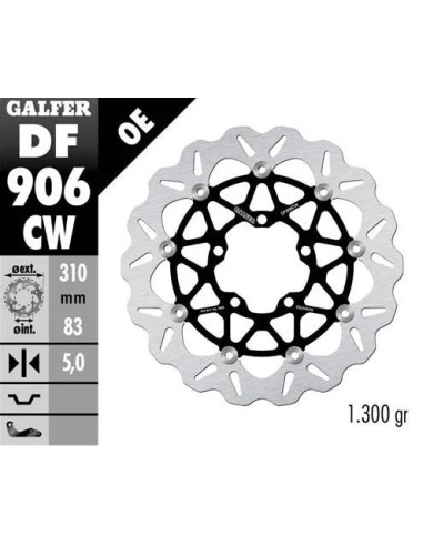 disco freno moto galfer wave flotante completo df9