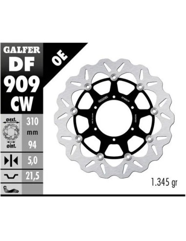 disco freno moto galfer wave flotante completo df9