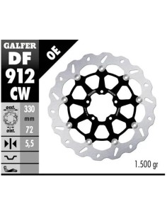 disco freno moto galfer wave flotante completo df9