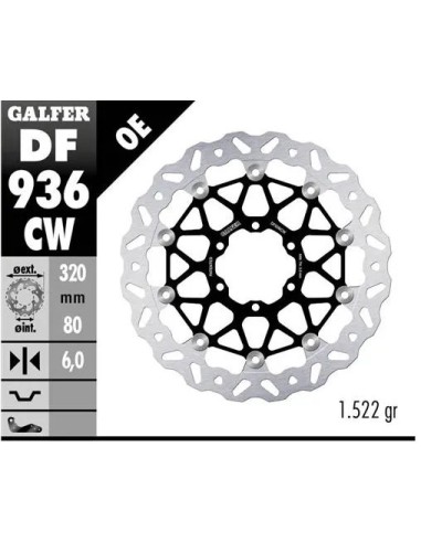 disco freno moto galfer wave flotante completo df9