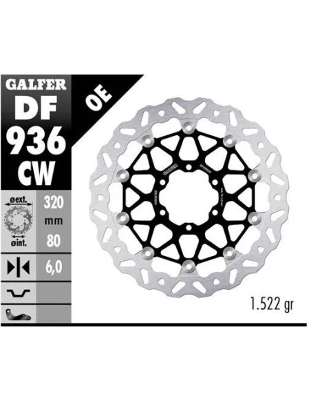 disco freno moto galfer wave flotante completo df9