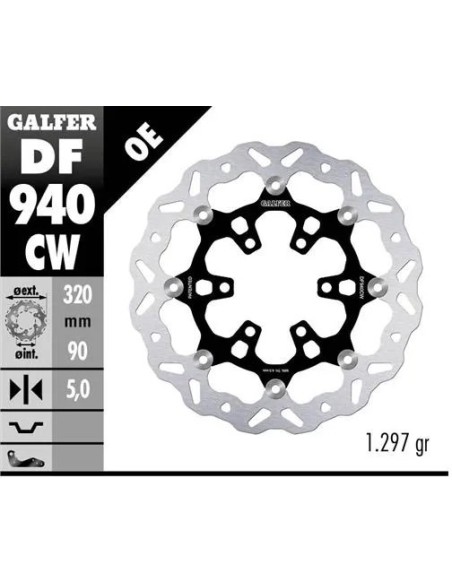 disco freno moto galfer wave flotante completo df9