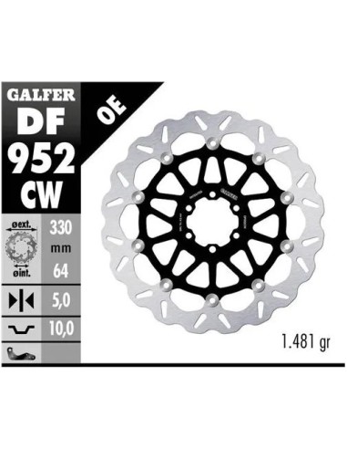 disco freno moto galfer wave flotante completo df9