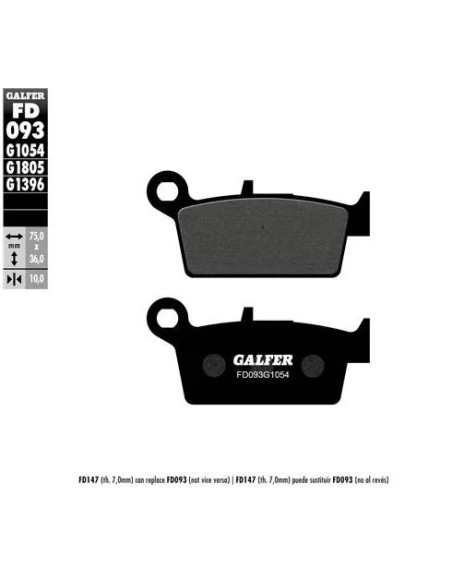 pastillas de freno moto galfer sinter offroad fd09