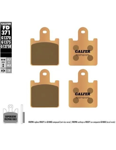 pastillas de freno moto galfer sinter sport r fd37